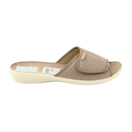 Adanex Beige hjemmesko med velcrolåse 24840