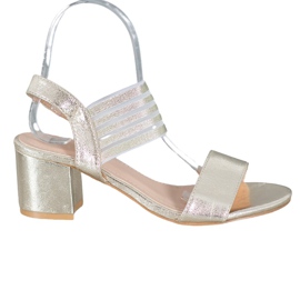 Small Swan Skinnende slip -on sandaler gylden