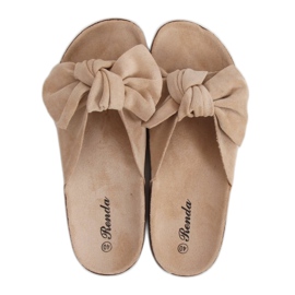 Beige 10-218 Beige tøfler i korksål