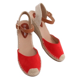 Røde Espadriller på kiler, rød S-820 Rød