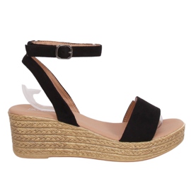Sorte kile sandaler 019-18 Sort