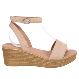 Beige kile sandaler 019-18 Beige