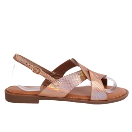 Champagne damesandaler 222-31 Champagne flerfarvet lyserød gul