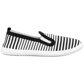 SHELOVET Striped Slip-On sneakers hvid sort