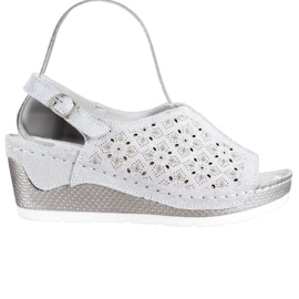 Filippo Læder sandaler med glitter grå