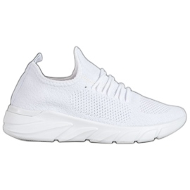 Lemax Tekstil sneakers på platformen hvid