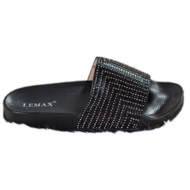 Lemax Sorte hjemmesko med cubic zirconia