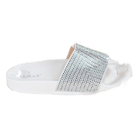 Lemax Hvide hjemmesko med cubic zirconia