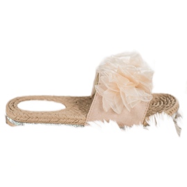 Small Swan Tøfler Med Ornament beige
