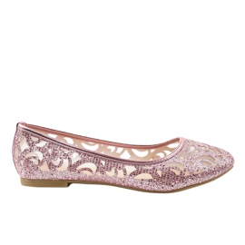 Pink åbent ballerina 608-192 lyserød