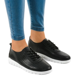 Sorte openwork sneakers JH701-1