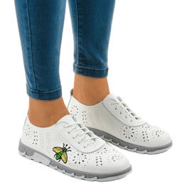 Hvide openwork sneakers med aftrykket JH81171-1