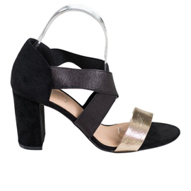 Evento Sandaler med elastik sort gul