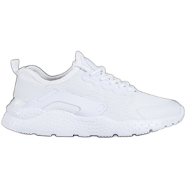 SHELOVET Hvide tekstil sneakers