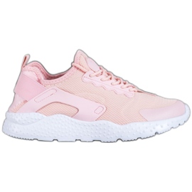 SHELOVET Lyserøde tekstilsneakers