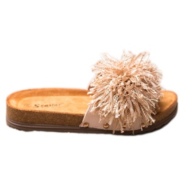 Seastar Beige hjemmesko med frynser