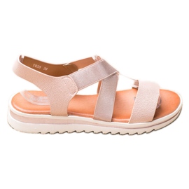 Weide Sandaler på platformen beige gylden