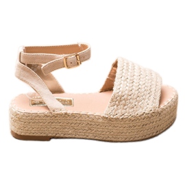 Weide Espadrilles sandaler på platformen brun
