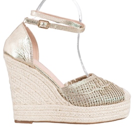 Weide Skinnende Espadrilles På Kile gul