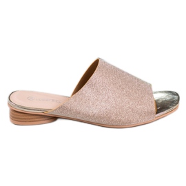 SHELOVET Elegante hjemmesko med glitter gul