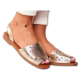 Evento Kvinders guld-slip-on sandaler jeg kan lide sommer gylden