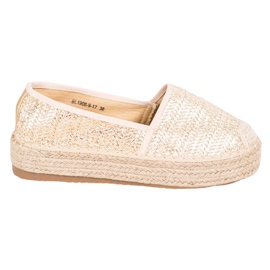 SHELOVET Flettet Espadrilles på platformen gul