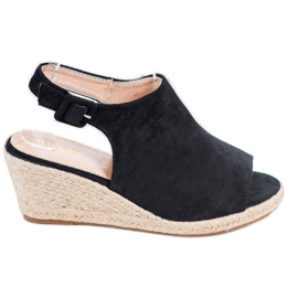 SHELOVET Lukkede sorte sandaler