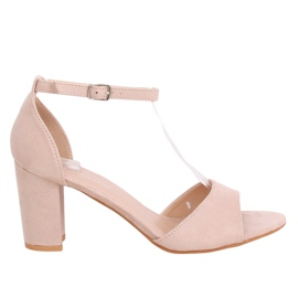 Sandaler høje hæle beige 88-395 Nøgen
