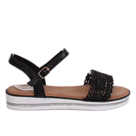Sorte sandaler til kvinder 35-197 Sort