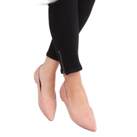 Lyserøde spidse ballerinas A822 Pink II Kvalitet