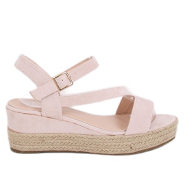 Beige sandaler espadrilles 680-38 Nøgen