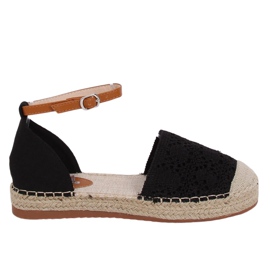 Espadrilleskåret sort 3035 Sort