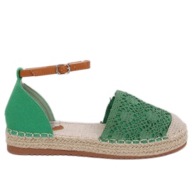 Espadrilles skåret grønt 3035 Grønt