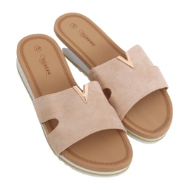 Beige tøfler til kvinder G-5035 Beige