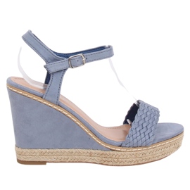 Blå Espadriller på kiler, blå 100-937SC-1 Blå