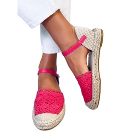 Hindbærblonde espadriller L-1067 Rød lyserød