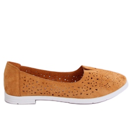 Camel ZA02P Kamel openwork ballerinaer brun