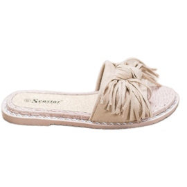 Seastar Komfortable tøfler med frynser beige