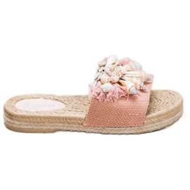 Seastar Moderigtige flip-flops med skaller lyserød