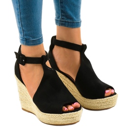 BM Sorte kile sandaler med espadriller 108-11