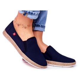 Kvinders Espadrilles Big Star Slip-on Navy Blue FF276036 marine blå