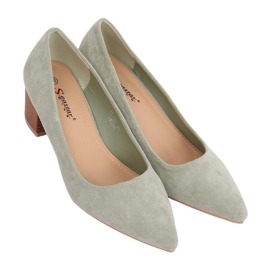 Pumps på træhæl celadon CL75P Grøn