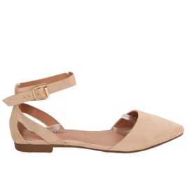 Ballerinaer med lås beige CL73P Beige