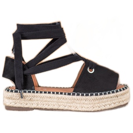 SHELOVET Åben tå Espadrilles sort