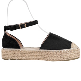 Seastar Sort Espadrilles på platformen