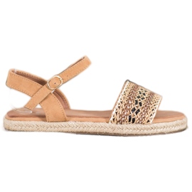 SHELOVET Lette flettede sandaler beige