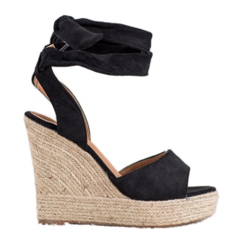 Seastar Espadrilles sandaler på høje hæle sort