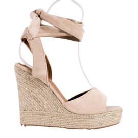 Seastar Espadrilles sandaler på høje hæle beige