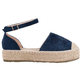 Seastar Openwork Espadrilles på platformen blå