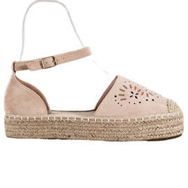 Seastar Openwork Espadrilles på platformen beige
